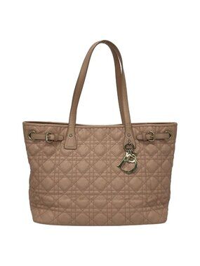 Dior Tote Bag Light Pink Cannage Stitch Leather